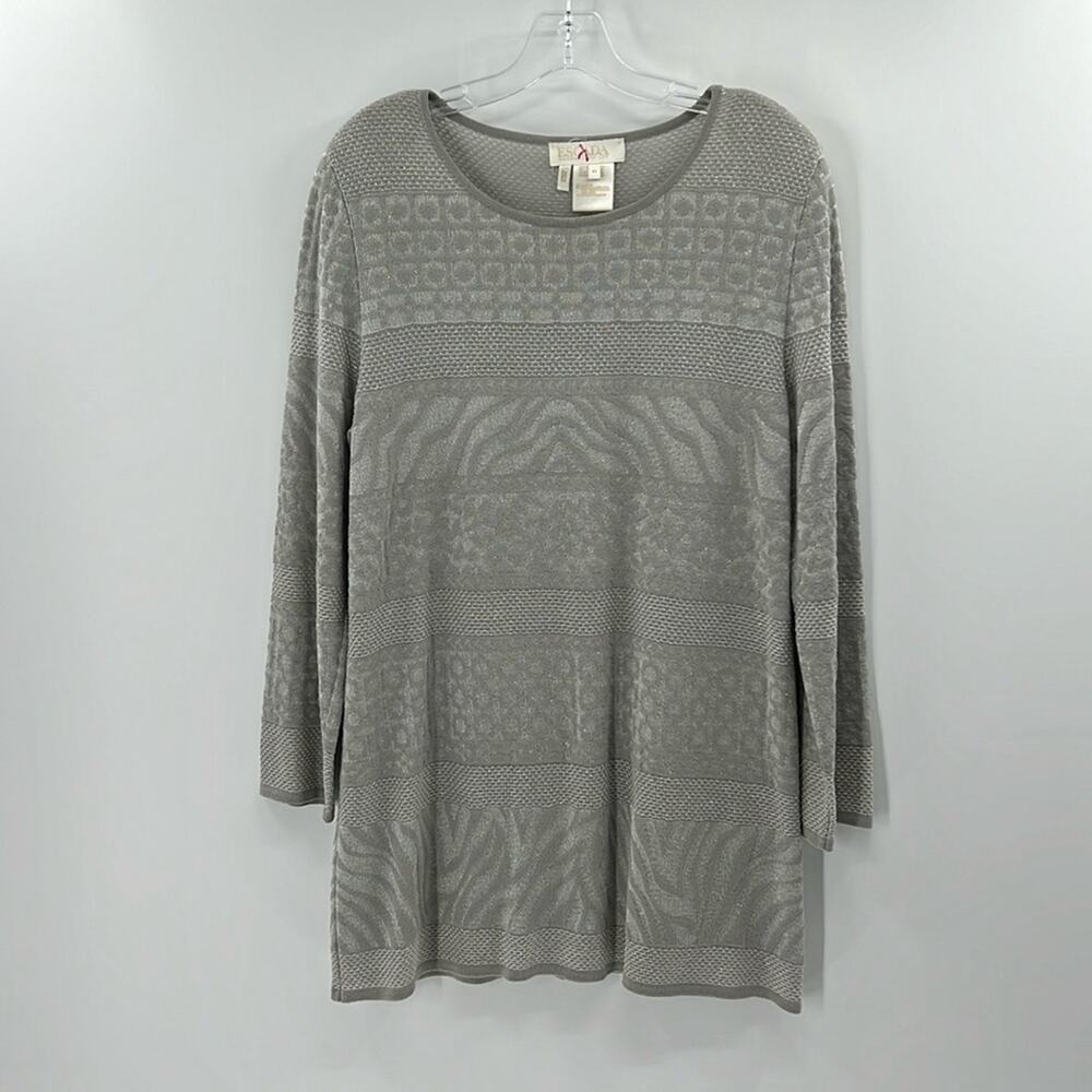 Escada Women's Rayon Wool Blend Metallic Sweater - Silver - 40 or US Medium